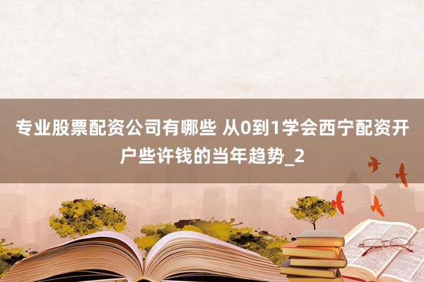 专业股票配资公司有哪些 从0到1学会西宁配资开户些许钱的当年趋势_2